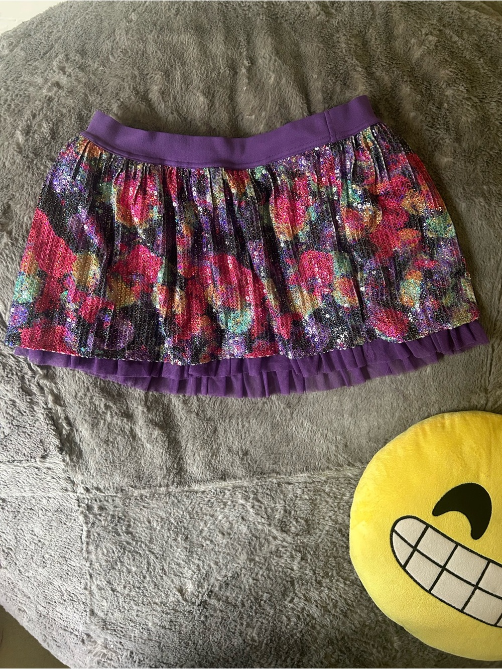 Justice Sequin Floral Skirt
